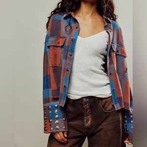 NWTS FREE PEOPLE EMBELLISHED PLAID (M)